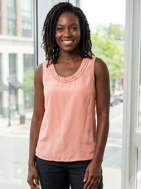 Elegant Tahari satin Pink Sleeveless Top